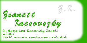 zsanett kacsovszky business card